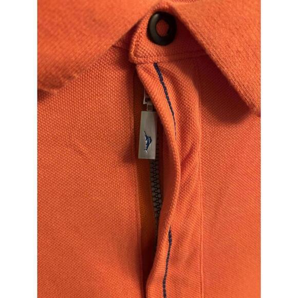 Tommy Bahama XL Orange Short Sleeve 1/4 Zip Polo Shirt - Picture 5 of 8